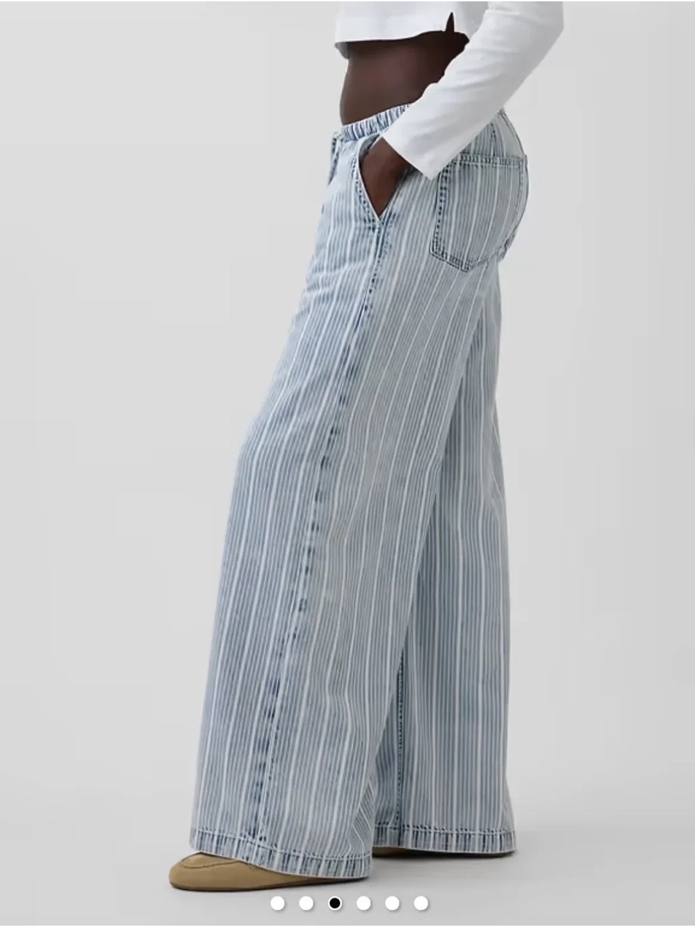 GAP Railroad Stripe Pull-On Wide Leg Jeans – Size XL - Picture 3 of 5